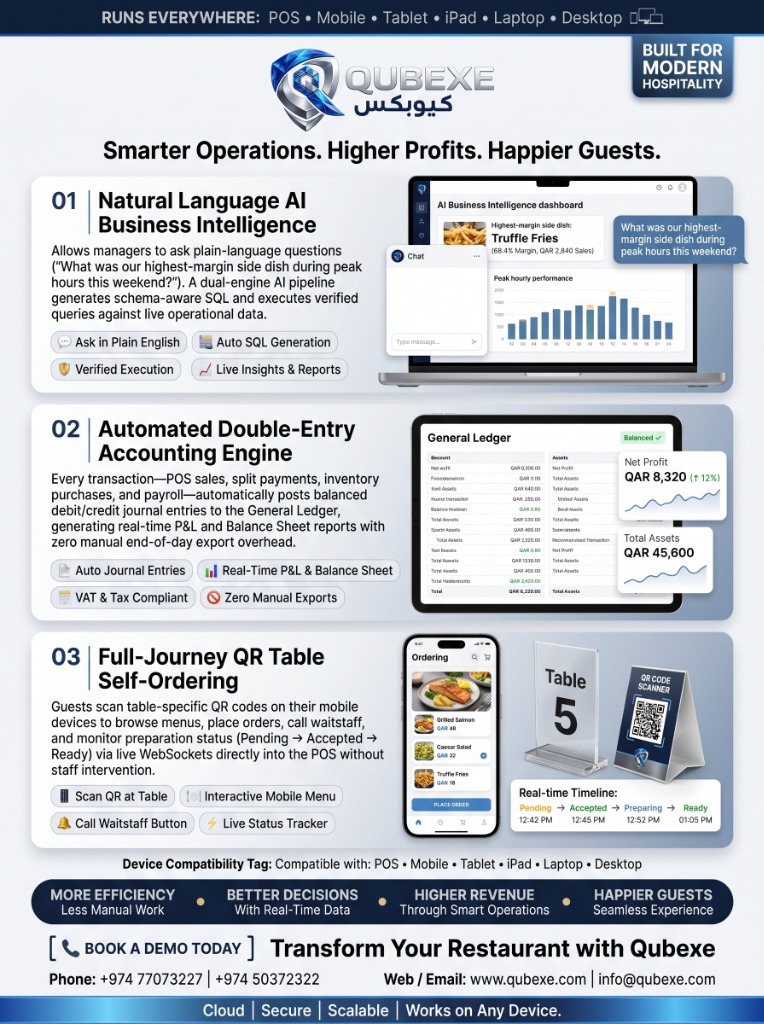 QUBEXE Advanced Restaurant ERP Specification Sheet Qatar